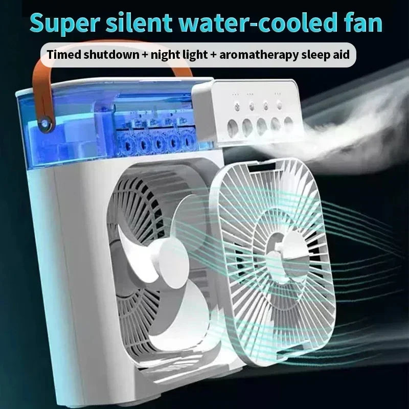 Portable 3 in 1 Fan Air Conditioner Household Small Air Cooler LED Night Lights Humidifier Air Adjustment Home Fans Dropshipping